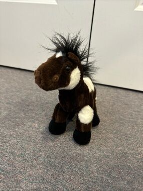 Ganz Webkinz Pinto Horse HM147 Plush 10" Brown/White Stuffed Animal Toy No Code